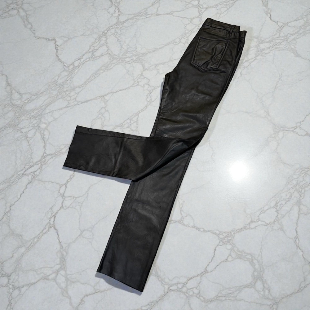 Kenneth Cole New York Black Leather Pants ~size 4 - Picture 7 of 11